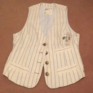 Pin stripped button down vest